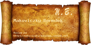 Makoviczky Benedek névjegykártya